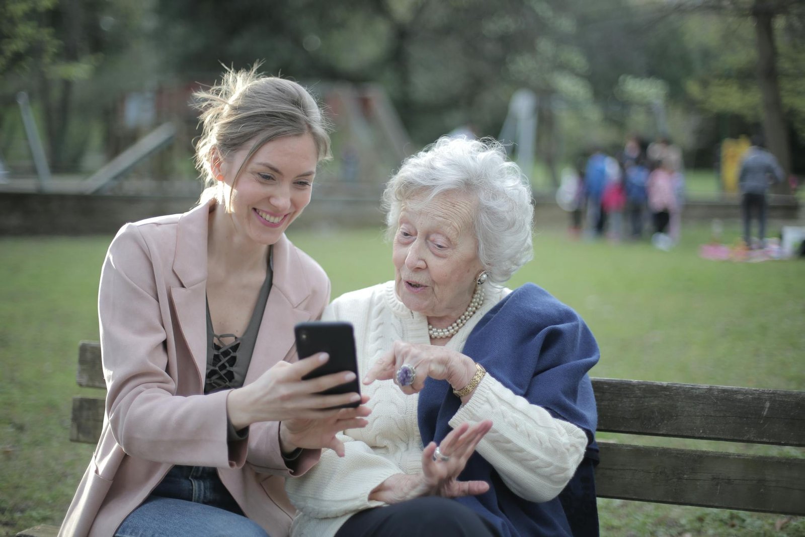 mother and daughter searching for local restaurants and entertainment