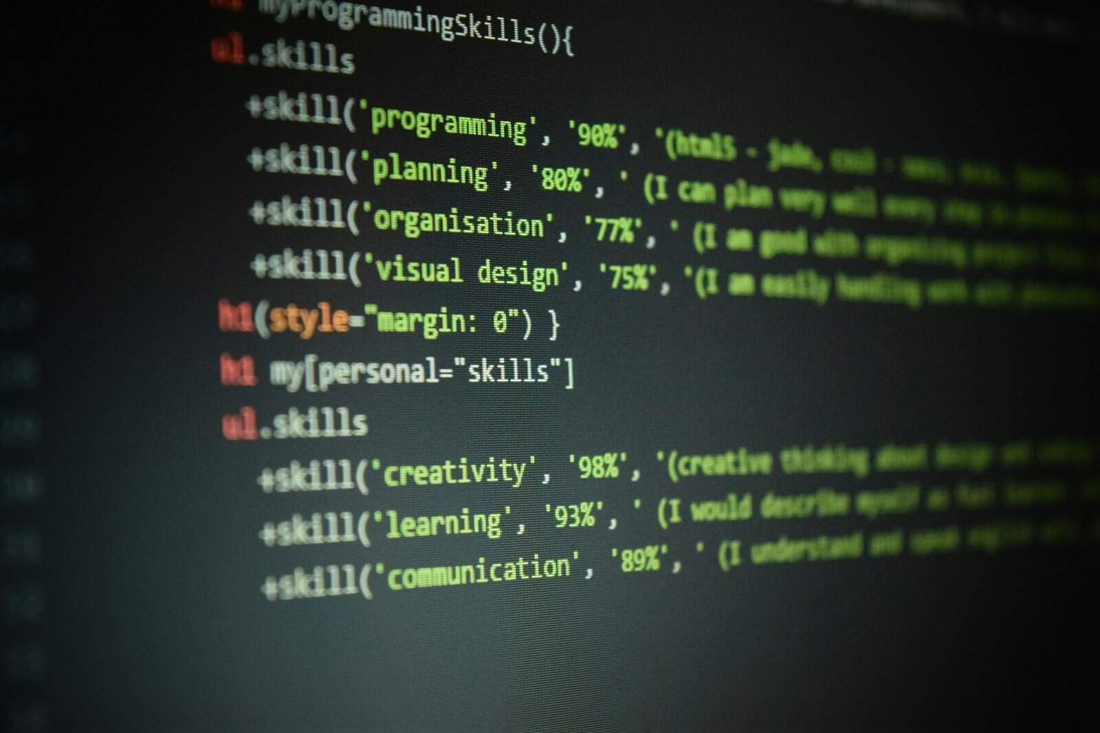 html and schema markup for a website